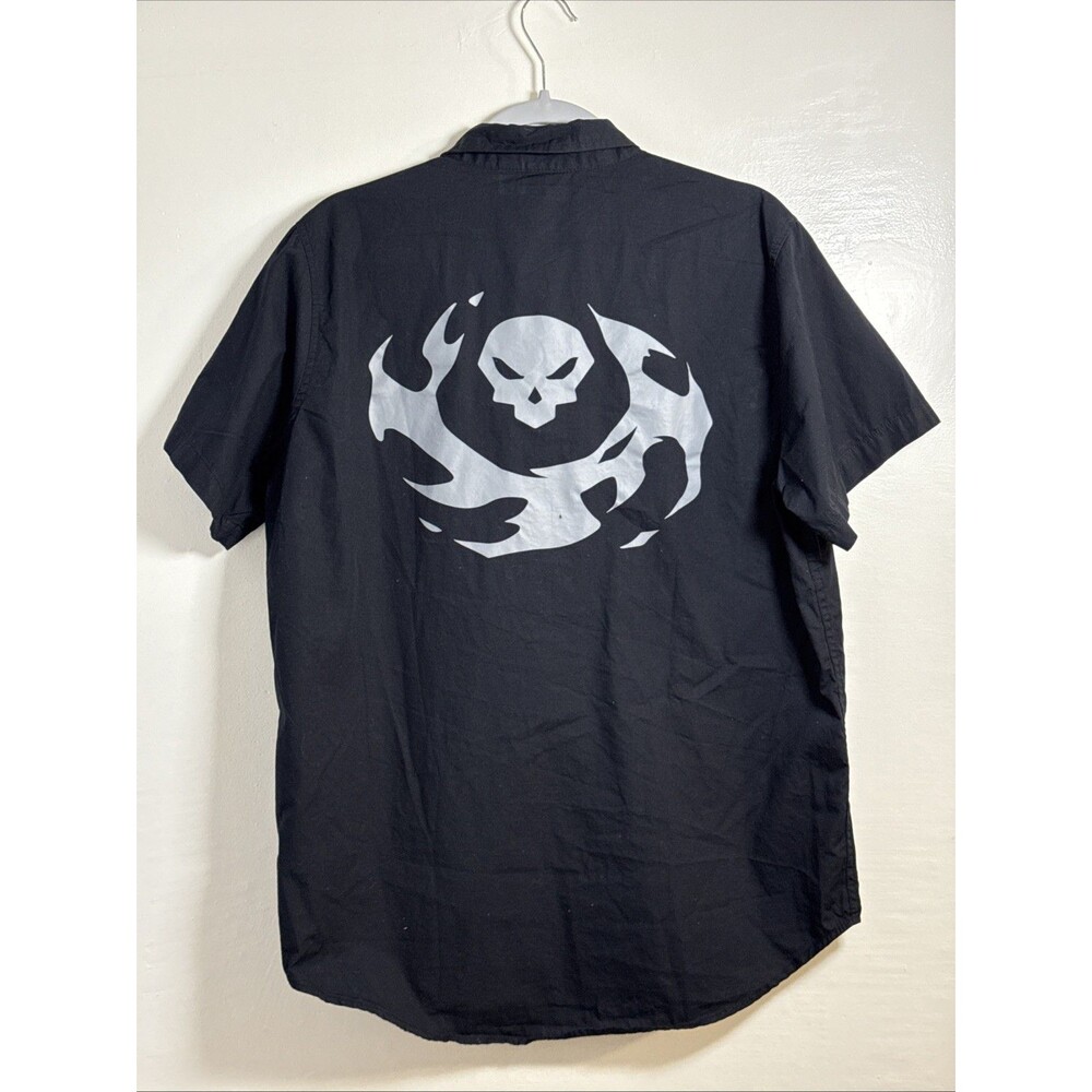 Overwatch Reaper Woven Button Up Pocketed Work Shirt Black Exclusive Size L - Picture 4 of 10